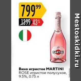 Акция - Вино игристоe MARTINI ROSE