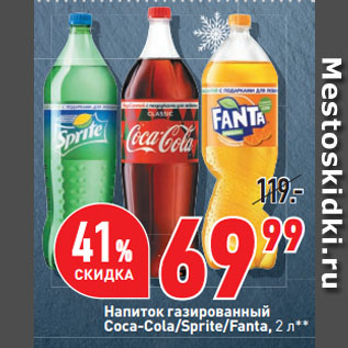 Акция - Напиток газированный Coca-Cola/Sprite/Fanta