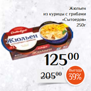 Акция - Жюльен из курицы с грибами «Сытоедов» 250