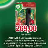 Магазин:Метро,Скидка:AIR WICK Автоматический аэрозольный освежитель воздуха в комплекте со сменным баллоном Дикий Гранат, Индия