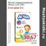 Монетка Акции - Молоко стерилизованное
Агуша, 3,2%,