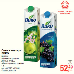 Акция - Соки и нектары ВИКО