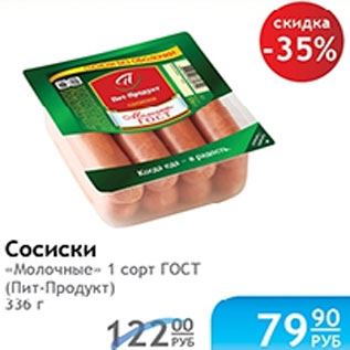 Акция - СОСИСКИ МОЛОЧНЫЕ ПИТ-ПРОДУКТ