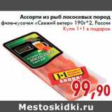 Магазин:Седьмой континент,Скидка:Ассорти из рыб лосоcевых пород филе-кусочки «Свежий ветер»