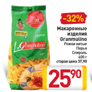 Акция - Макаронные изделия Granmulino