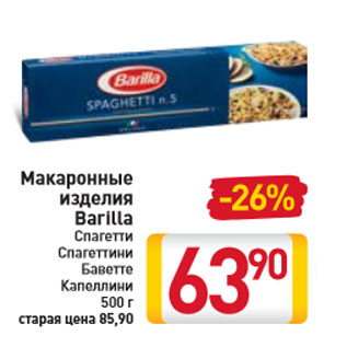 Акция - Макаронные изделия Barilla