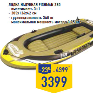 Акция - Лодка надувная Fishman 350