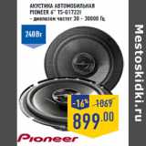 Магазин:Лента,Скидка:Акустика автомобильная
PIONEER 6” TS-G1722I
