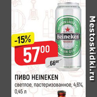 Акция - ПИВО HEINEKEN