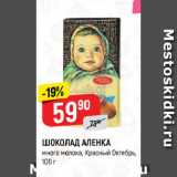 Магазин:Верный,Скидка:ШОКОЛАД АЛЕНКА
много молока, Красный Октябрь