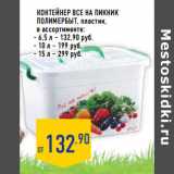 Магазин:Лента,Скидка:Контейнер ВСЕ НА ПИКНИК
ПОЛИМЕРБЫТ , пластик,