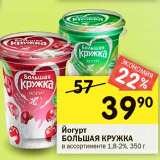 Акция - Йогурт Большая кружка 1,8-2%