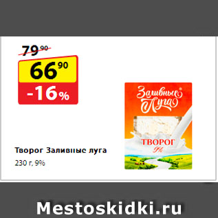 Акция - Творог Заливные луга 9%