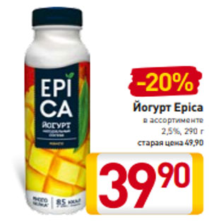 Акция - Йогурт Epica в ассортименте 2,5%, 290 г