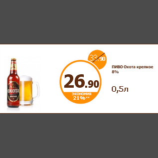 Акция - ПИВО Охота крепкое 8% 0,5л