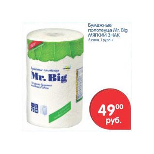 Акция - Бумажные полотенца Mr/Big мягкий знак
