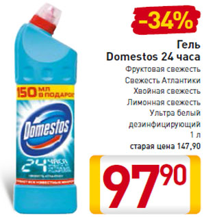 Акция - Гель Domestos 24 часа