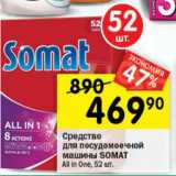 Магазин:Перекрёсток,Скидка:Средства для посудомоечных машин Somat