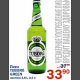 Магазин:Перекрёсток,Скидка:Пиво Tuborg Green