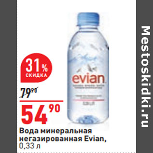 Акция - Вода минеральная негазированная Evian,