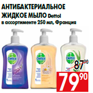 Акция - Антибактериальное жидкое мыло Dettol в ассортименте 250 мл, Франция