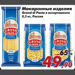 Акция - Макаронные изделия Grand di Pasta