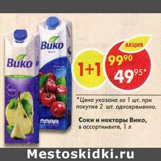 Акция - Соки и нектары Вико