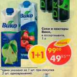 Магазин:Пятёрочка,Скидка:Соки и нектары Вико