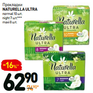 Акция - Прокладки naturella ultra