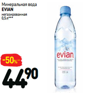 Акция - Минеральная вода evian негазированная