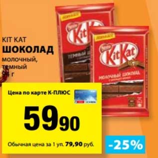 Акция - Шоколад Kit Kat молочный, темный