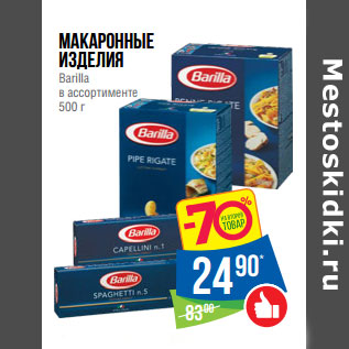 Акция - Макаронные изделия Barilla