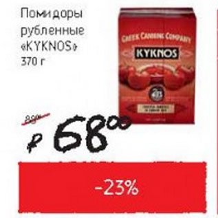 Акция - Помидоры рубленные Kyknos