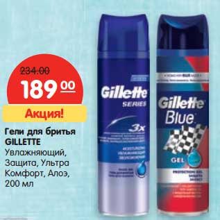 Акция - Гели для бритья Gillette