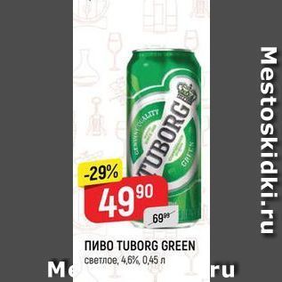 Акция - Пиво TUBORG GREEN