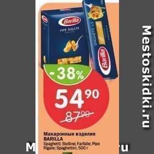 Акция - Макаронные изделия BARILLA