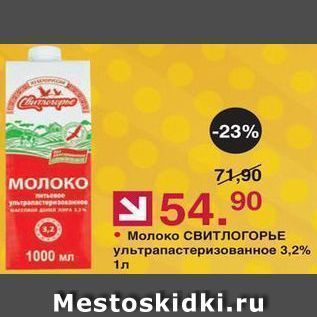 Акция - Молоко свитлогОРЬЕ