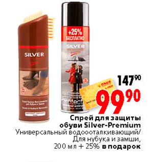 Акция - Спрей для защиты обуви Silver Premium