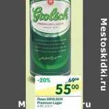 Магазин:Перекрёсток,Скидка:Пиво Grolsch Premium Lager 4,9%