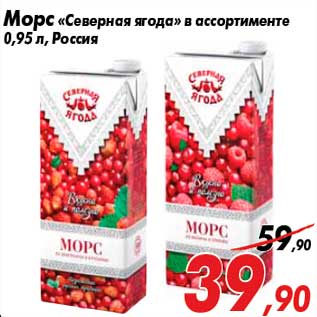 Акция - Морс «Северная ягода» в ассортименте 0,95 л, Россия