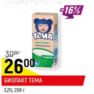 Акция - Биолакт Тема 3,2%