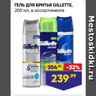 Акция - ГЕЛЬ ДЛЯ БРИТЬЯ GILLETTE