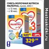 Лента Акции - СМЕСЬ МОЛОЧНАЯ NUTRICIA
МАЛЮТКА, сухая