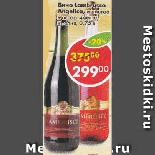 Акция - Вино Lambrusco Angelica