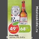 Магазин:Пятёрочка,Скидка:Пиво Bud светлое 5%