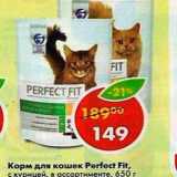 Магазин:Пятёрочка,Скидка:Корм для кошек PERFECT FIT