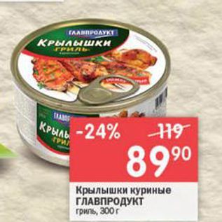 Акция - Крылышки куриные ГЛАВПРОДУКТ