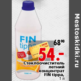 Акция - Стеклоочиститель летний концентрат FIN tippa, 1 л