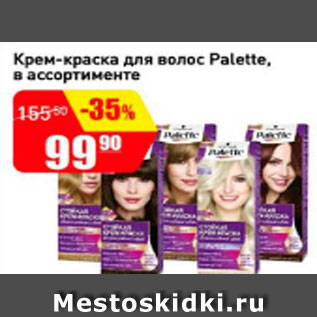 Акция - Крем-краска для волос Palette в ассортименте