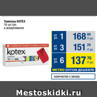 Акция - Тампоны KOTEX